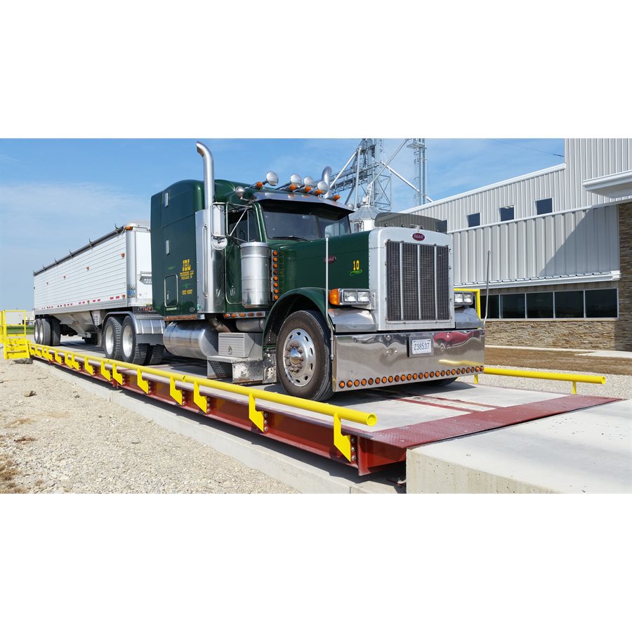 truck on the scale being weighed